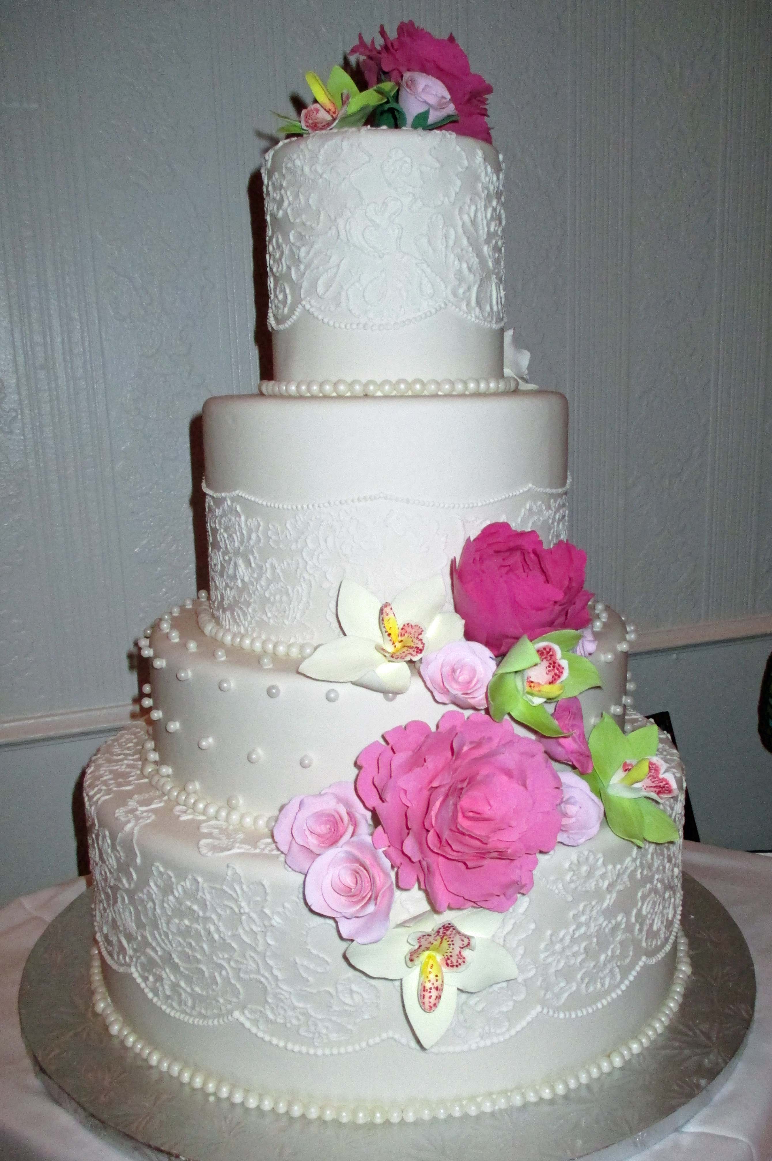 Wedding Cake Sugar Flowers 5 The Bake Works